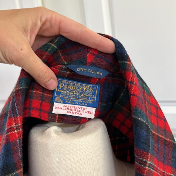 VINTAGE PENDLETON Authentic Macpherson Red Tartan Plaid Virgil Wool Robe - Picture 8 of 8